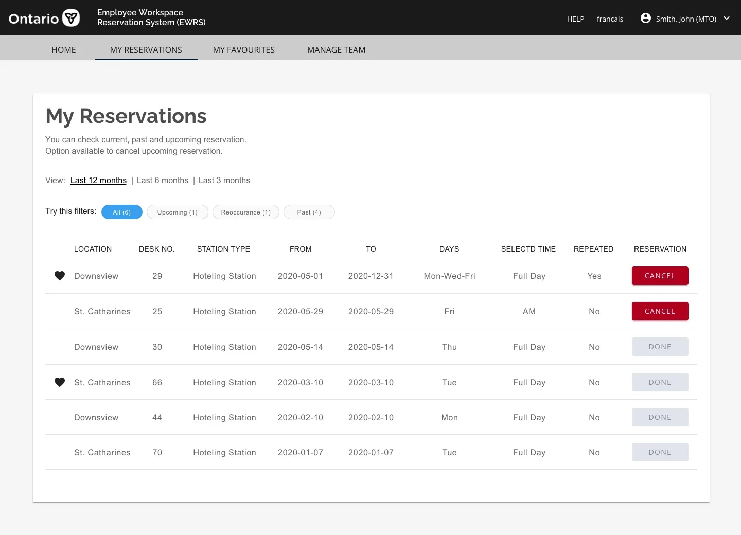My reservations