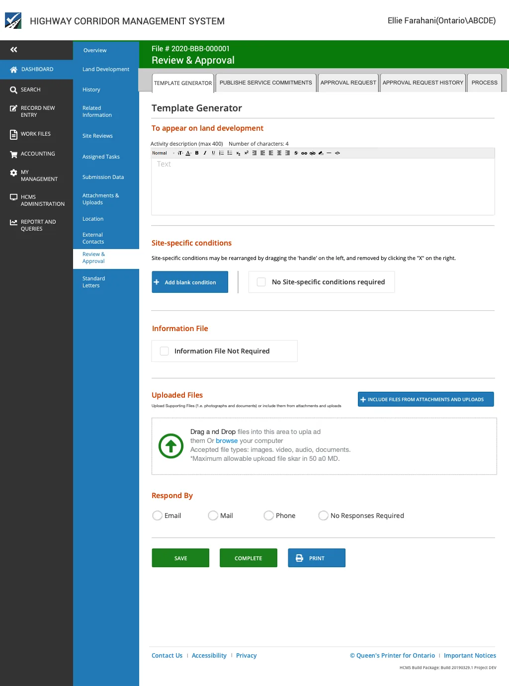 Review and submit