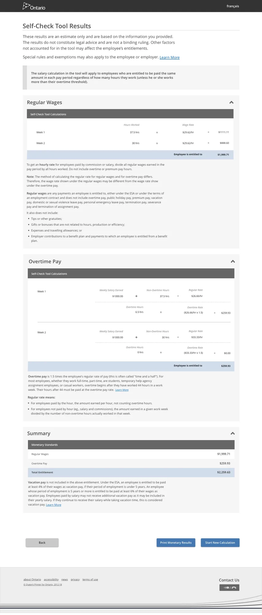 Salary result